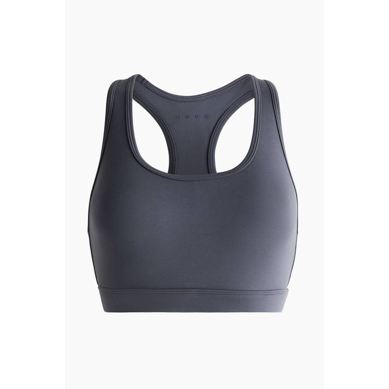 H&M MOVE Women Grey Medium Support Sports Bra With Softmove (XS)