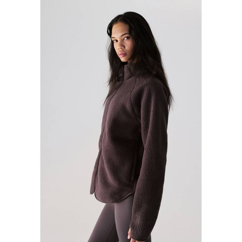 H&M MOVE Women Grey Teddy Sports Jacket (XS)