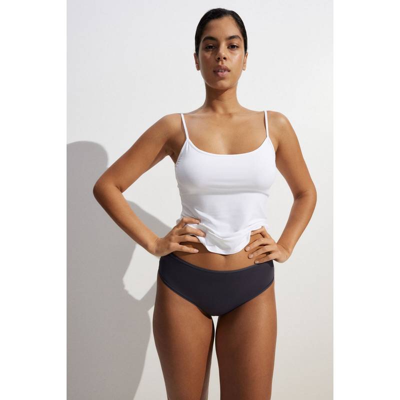 H&M Women Grey 3-Pack Microfibre Brazilian Briefs (XS)