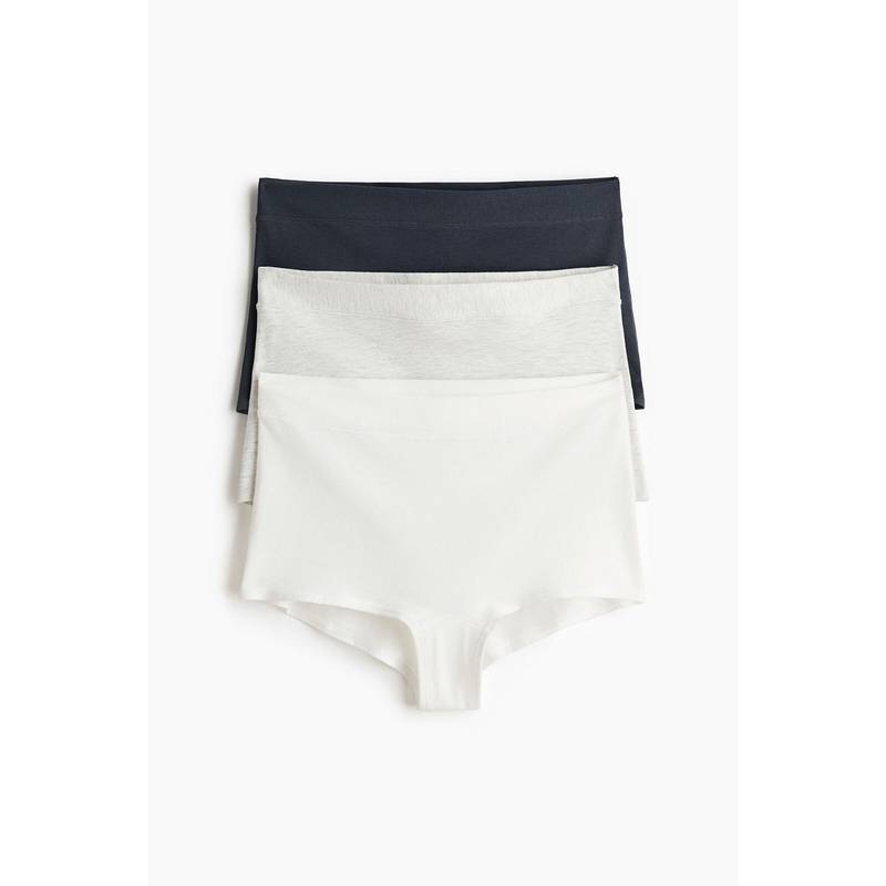 H&M Women Blue 3-Pack Cotton Shortie Briefs (XS)