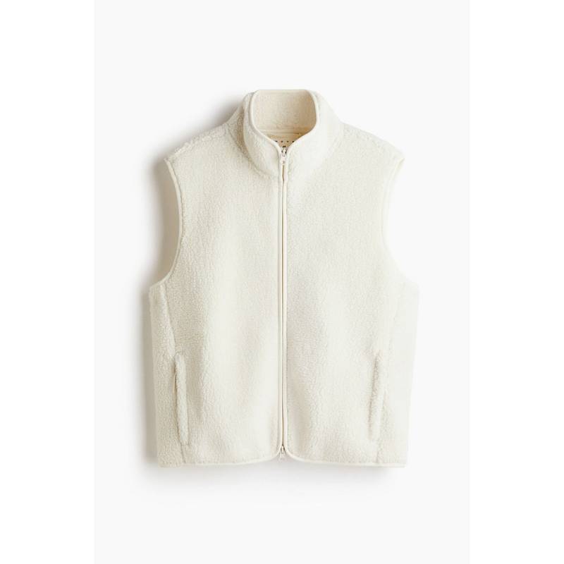 H&M MOVE Women White Loose Fit Teddy sports gilet (S)