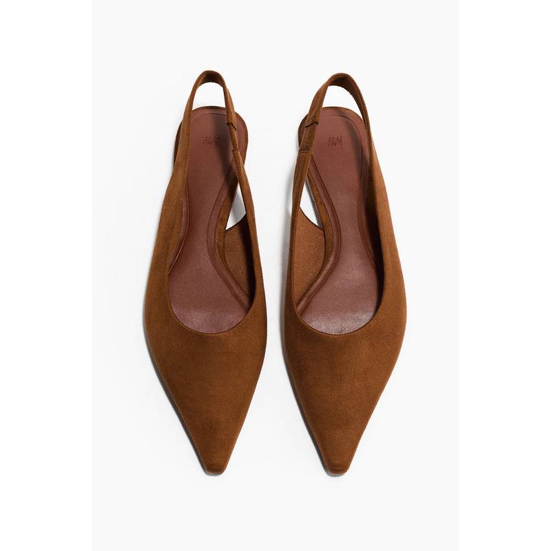 H&M Women Brown Pointed slingbacks Sandals (2) (UK 2)