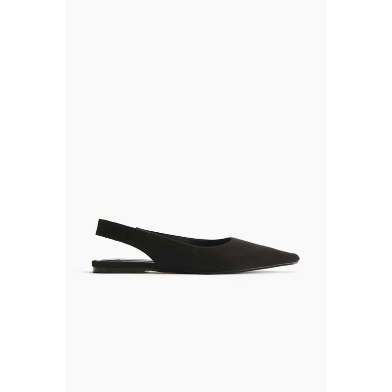H&M Women Black Pointed slingbacks Sandals (6) (UK 6)