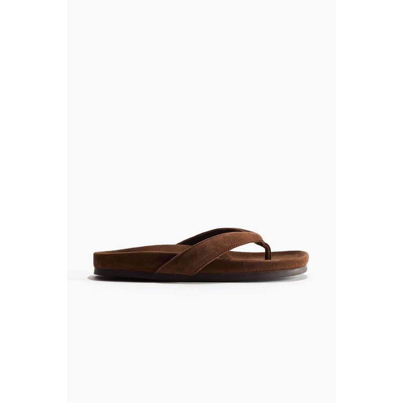 H&M Women Brown Leather Flip-Flops (2) (2)