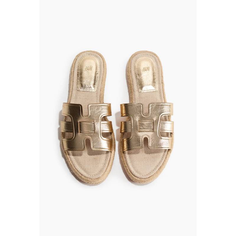 H&M Women Gold Espadrille Flats (3) (3)