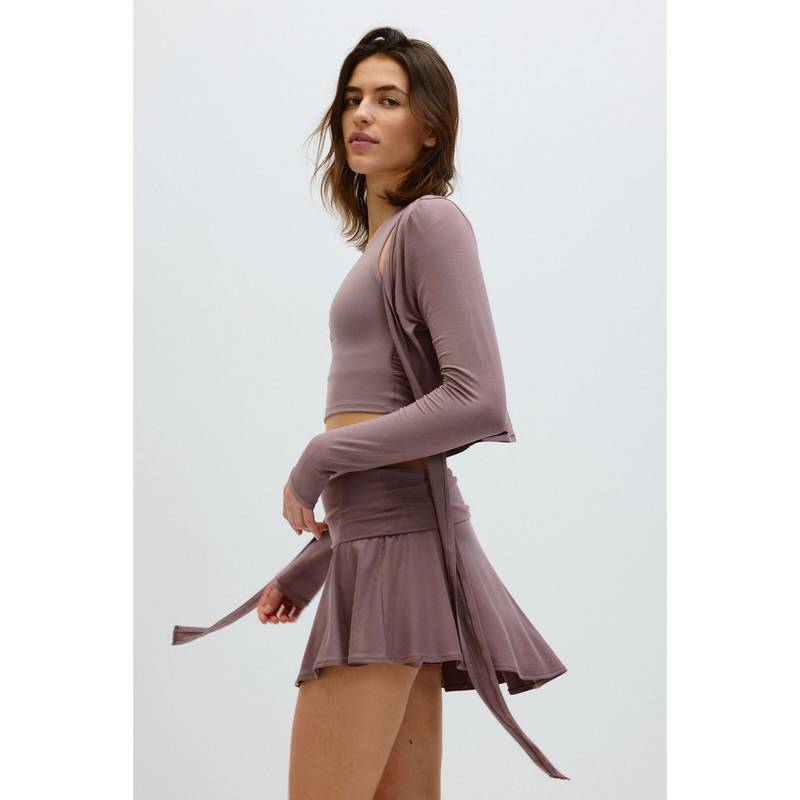 H&M MOVE Women Beige Asymmetric Yoga Skirt (M)