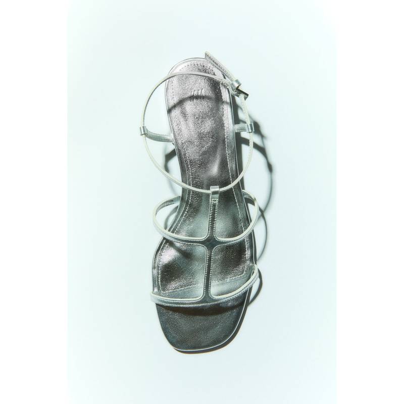 H&M Women Silver-Coloured Strappy Sandals (4) (4)