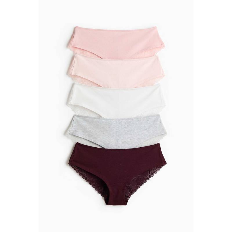 H&M Women Pink 5-Pack Hipster Briefs (M)