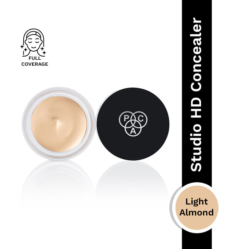 PAC Studio HD Concealer Light Almond -Lightweight Full Coverage, Non Drying Creamy Blendable Formula
