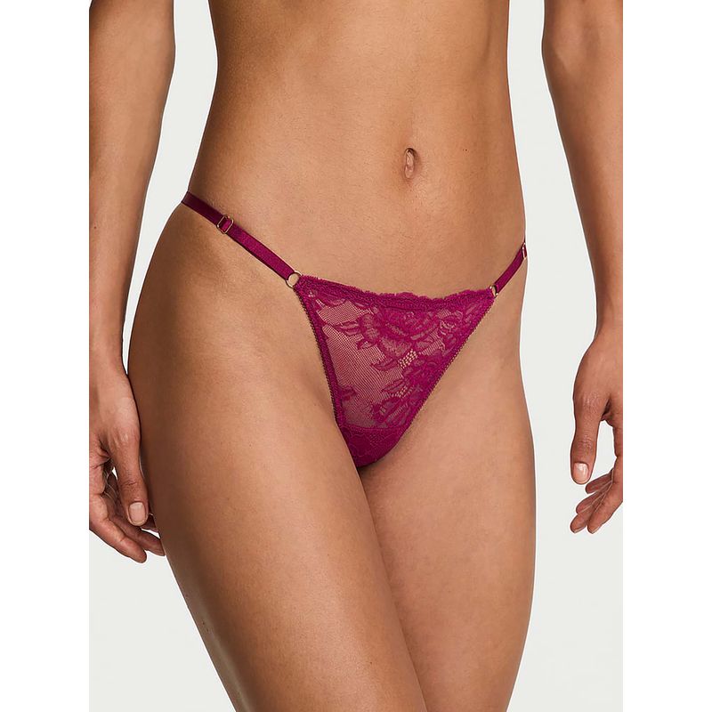 Victoria's Secret Pink Very Sexy Rose Lace Adjustable V-String Panty (XS)
