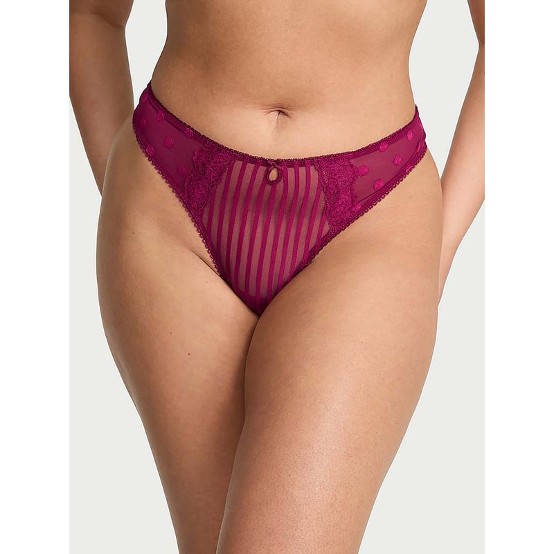 Victoria's Secret Pink Lacie Sheer Heritage Thong Panty (S)