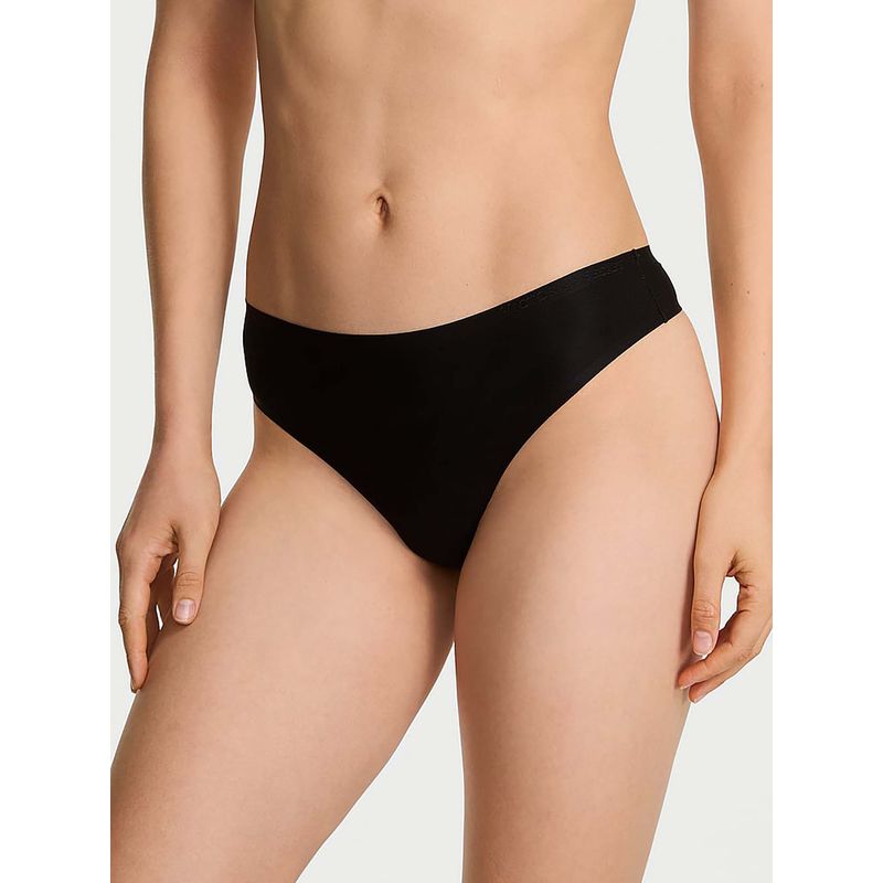 Victoria's Secret Black Body By Victoria Flex Mid-Rise Thong Panty (S)