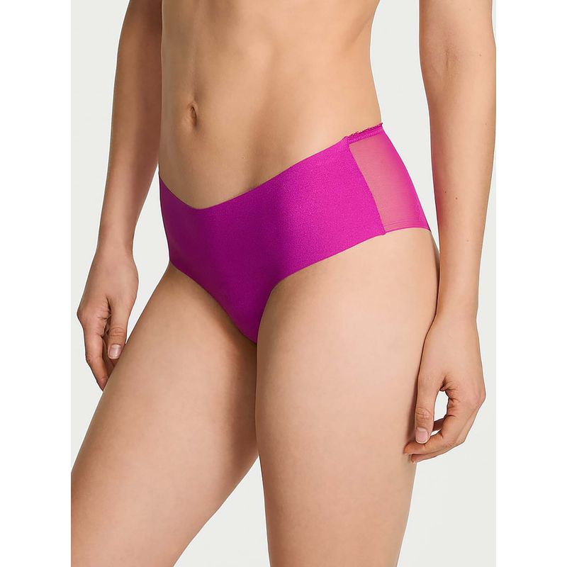 Victoria's Secret Magenta No-Show Sheer Logo Cheeky Panty (S)
