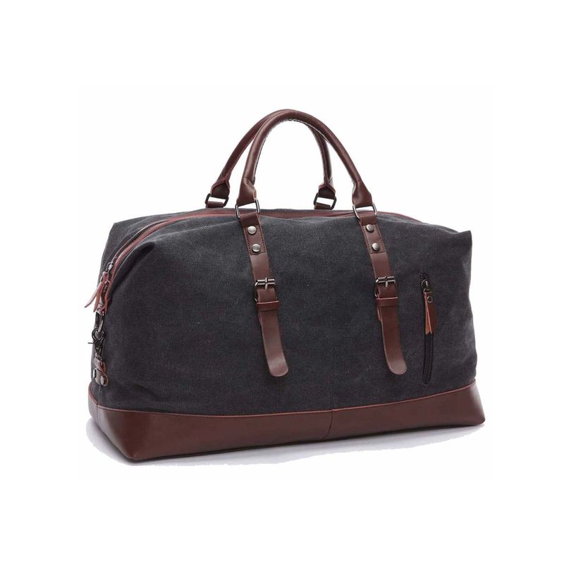Buy FUR JADEN Black Canvas 40L Travel Duffle Bag Online