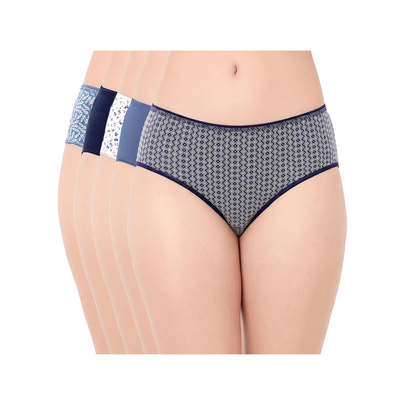 Juliet Women Cotton Lycra Hipster Panties (Pack of 5) (M)