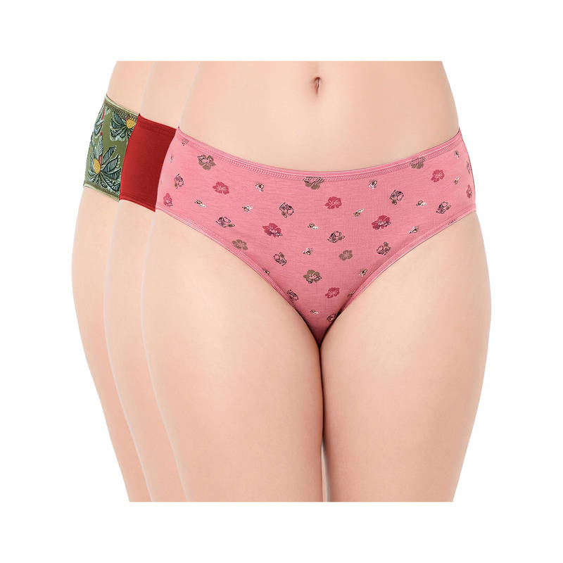 Juliet Women Cotton Lycra Hipster Panties (Pack of 3) (M)