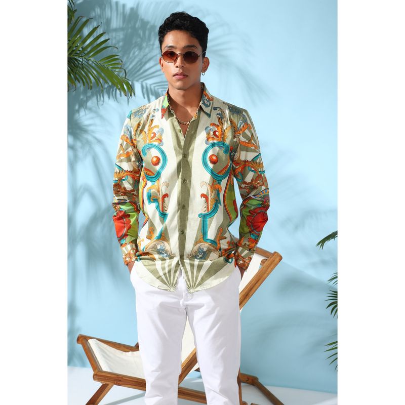 Loudless Men Egyptian Pharoah Printed Shirt (M)