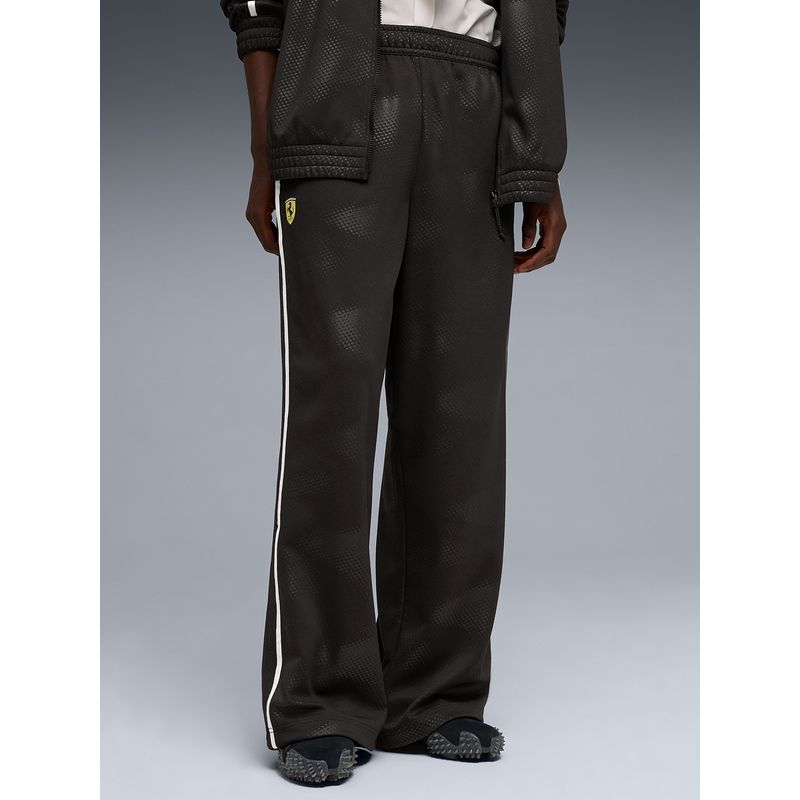 Puma Scuderia Ferrari Men T7 Black Oversized Straight Track Pant (L)