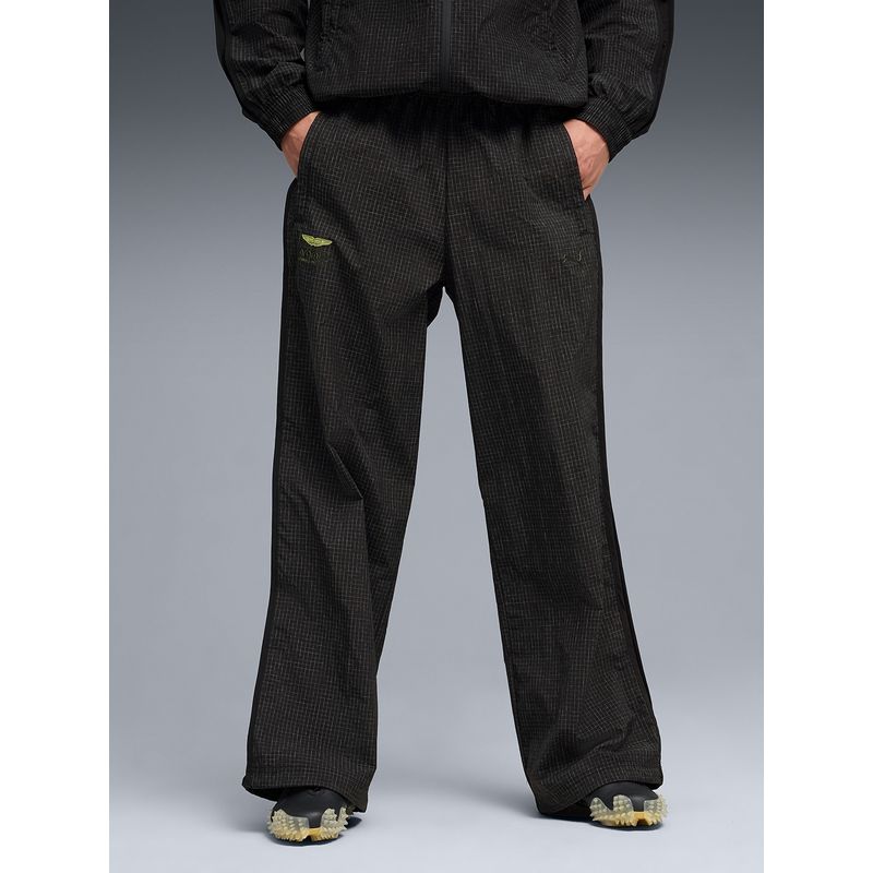 Puma Aston Martin F1 Lifestyle Black Men Textured T7 Oversized Track Pant (M)