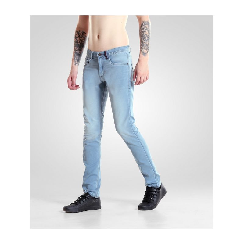 TURMS Men Cool Tech Anti Odor UV Protectant Travel Edition Denim Ice Blue Jeans (30)