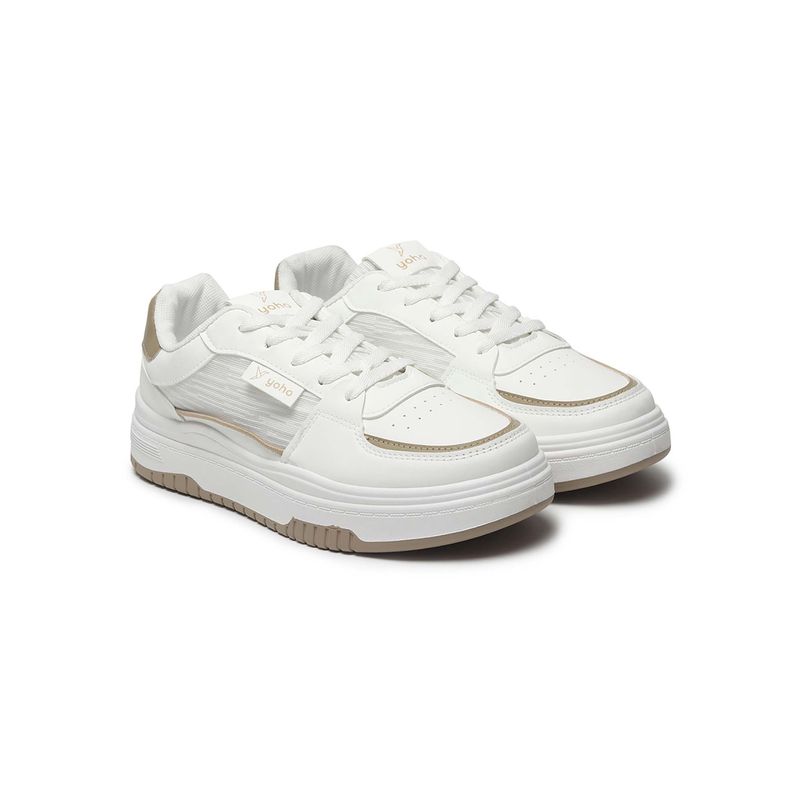 Yoho Brown Pu Pair Of Sneakers (UK 4)