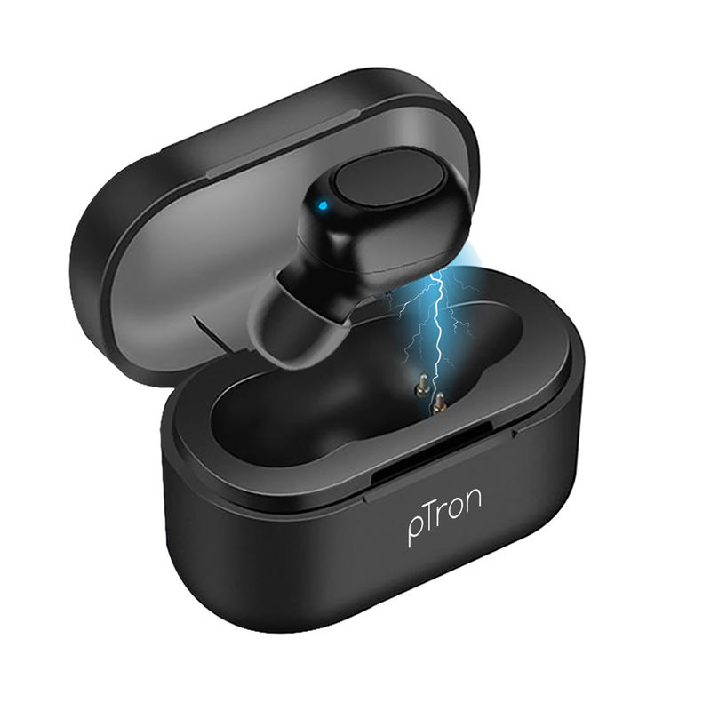 Buy pTron Atom Mono Bt5.0 Wireless Earphone With Hd Mic Voice Assistance Black Online