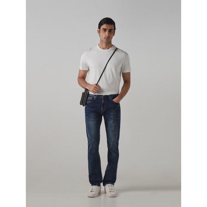 Mufti Men Navy Blue Denim Solid Jeans (34)