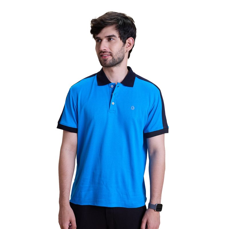 GLOOT Cotton Active Polo T-Shirt GLA015 Blue (M)