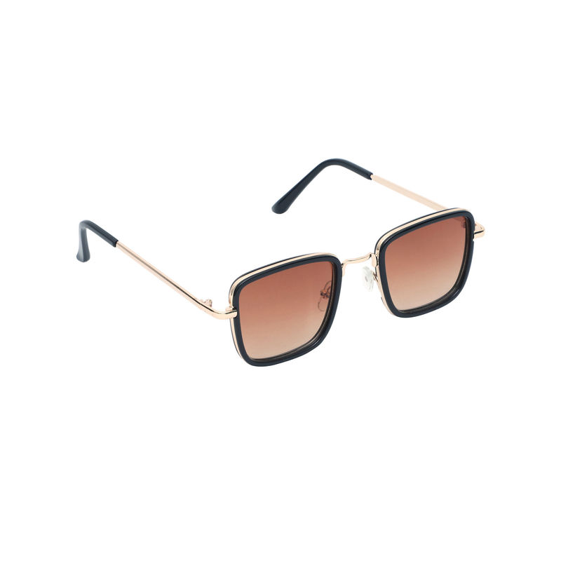 Spiky Black Frame Brown Lens Rectangle UV Protection Sunglass Buy