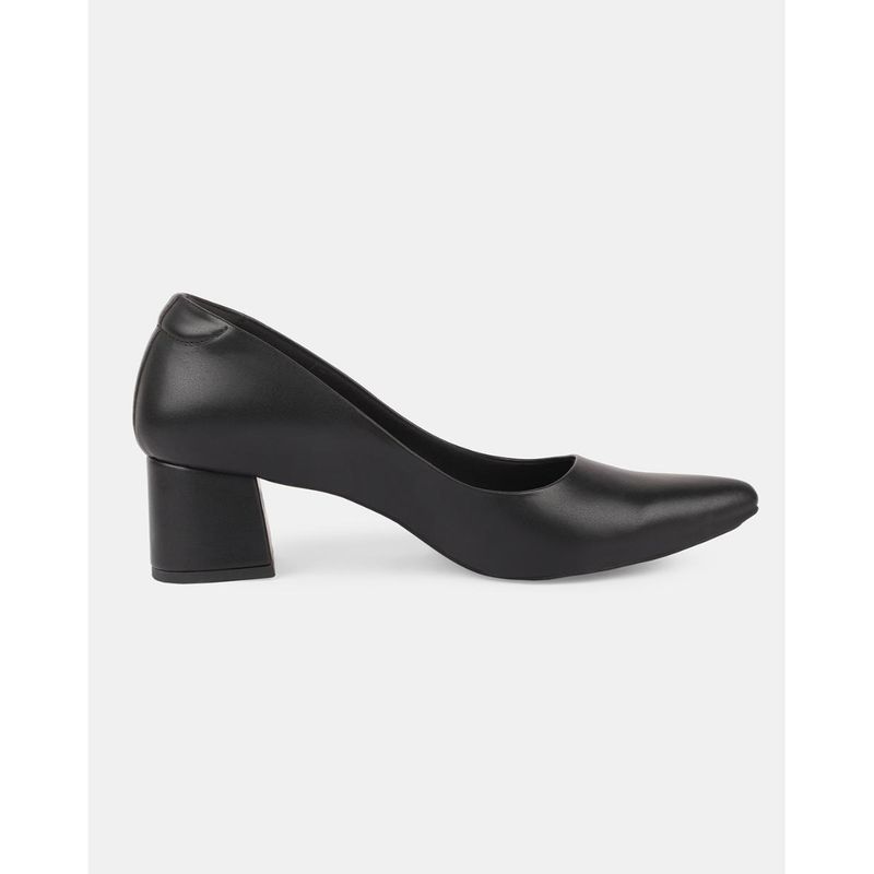 T.ELEVEN Block Heeled Shoes with Pointed Toe Heels-Black (EURO 40)