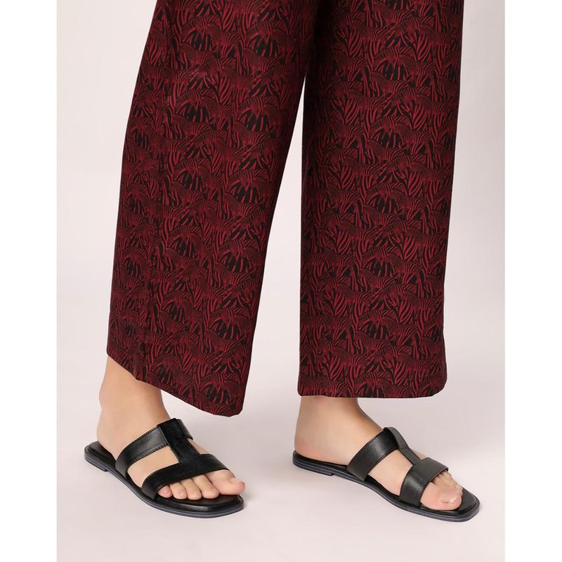 T.ELEVEN Solid Womens Open Toe Flats-Black (EURO 37)