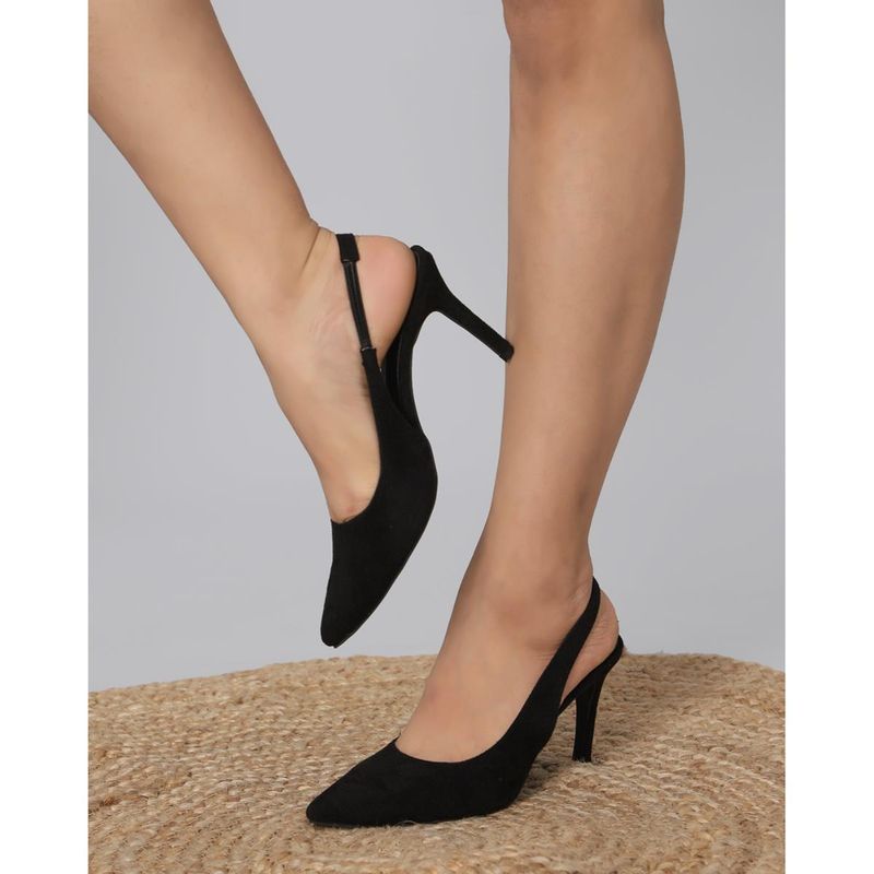 Buy T.ELEVEN Pointed Toe Stiletto Heeled Sandals Black Online