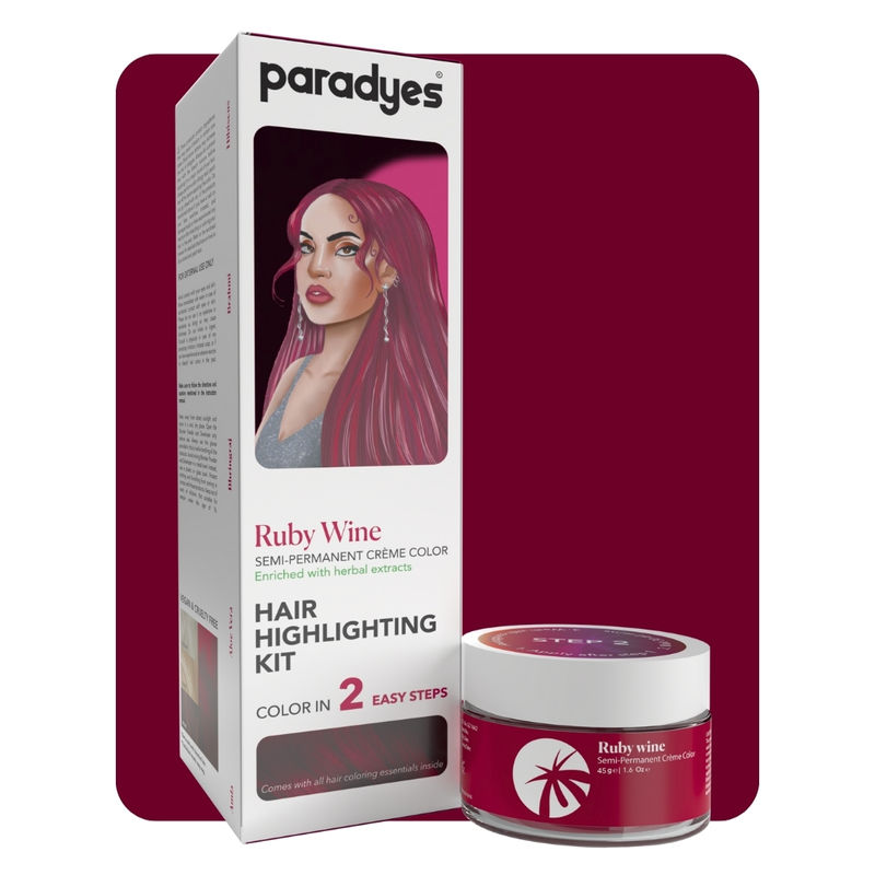 Paradyes Semi-Permanent Hair Highlighting Kit - Ruby Wine (105g+20ml)