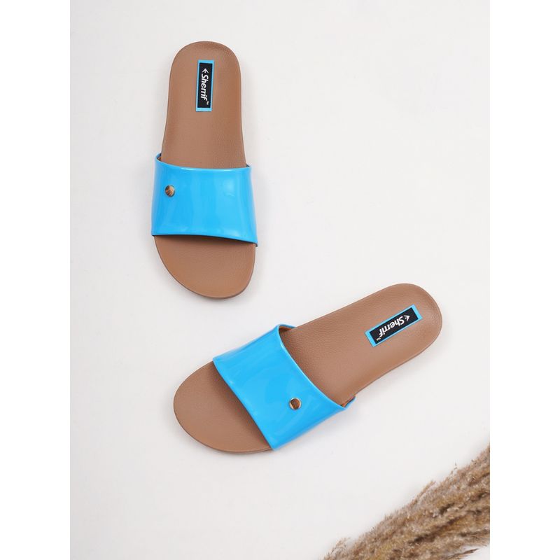 Sherrif Shoes Women's Blue Color Flip-Flops (EURO 36)