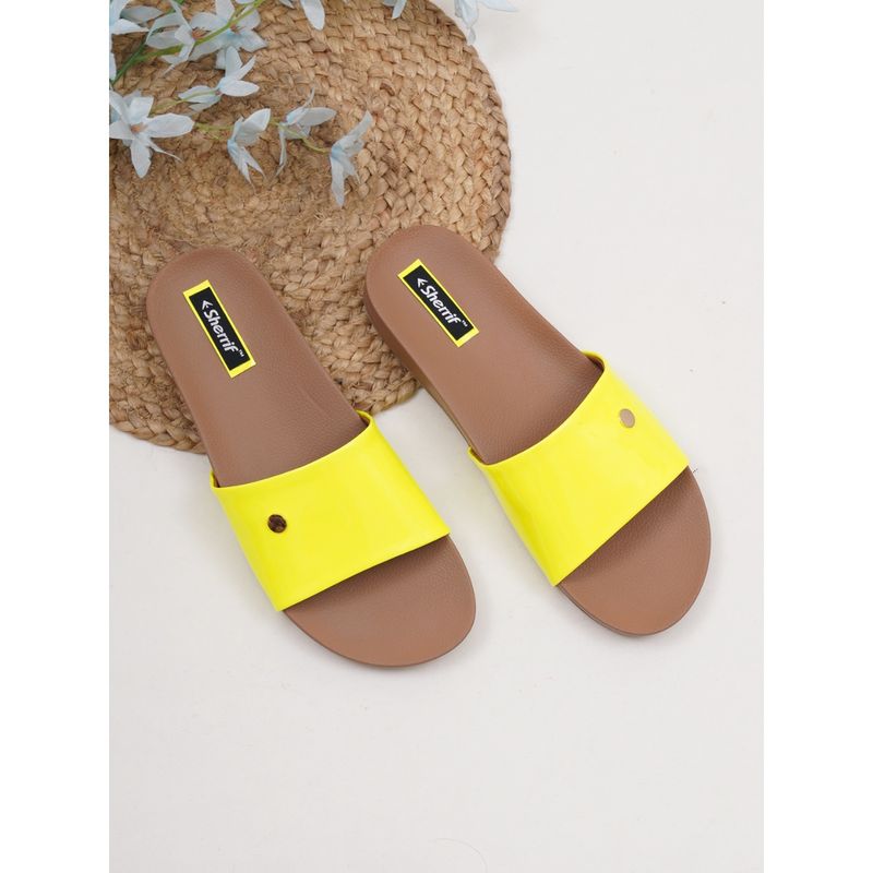 Sherrif Shoes Women's Yellow Color Flip-Flops (EURO 36)