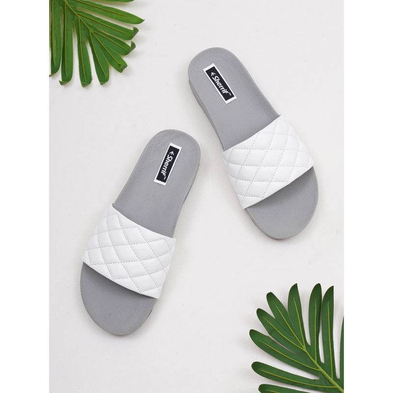 Sherrif Shoes Women's White Color Flip-Flops (EURO 38)