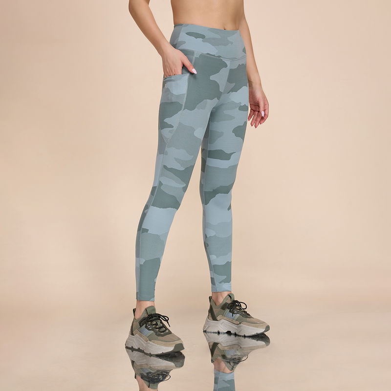 Kica High Waisted Camo Printed Essential Leggings For Gym And Training (2XL)