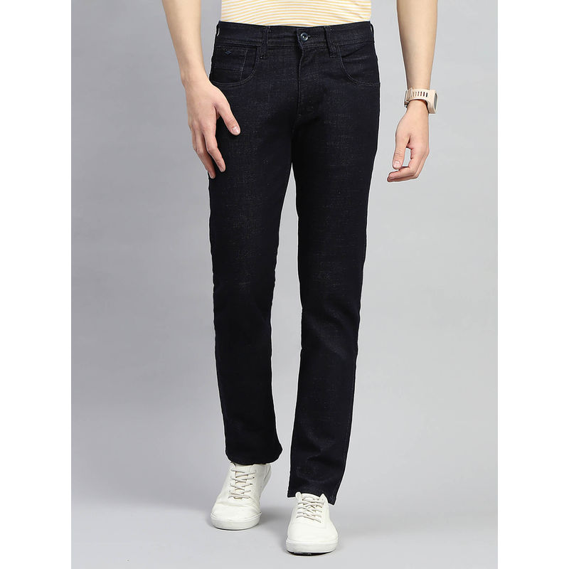 Monte Carlo Men Blue Light Wash Narrow Fit Denim Jeans (30)