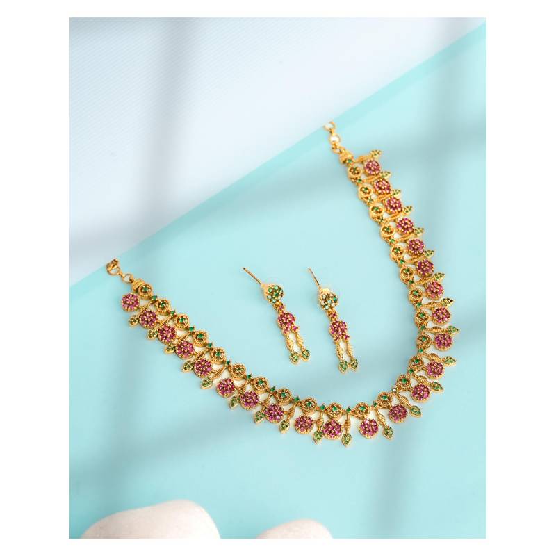 Buy Label Ruby Multi-]Colour Regal Emerald and Gold Heritage Jewellery ...