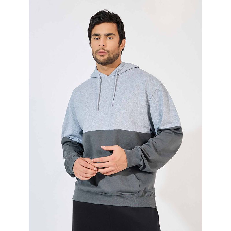 Styli Men Relaxed Fit Colorblock Terry Eco Earth Hoodie (S)