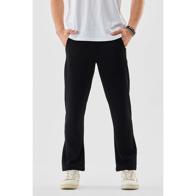 Snitch Black Textured Regular Trackpant (32)