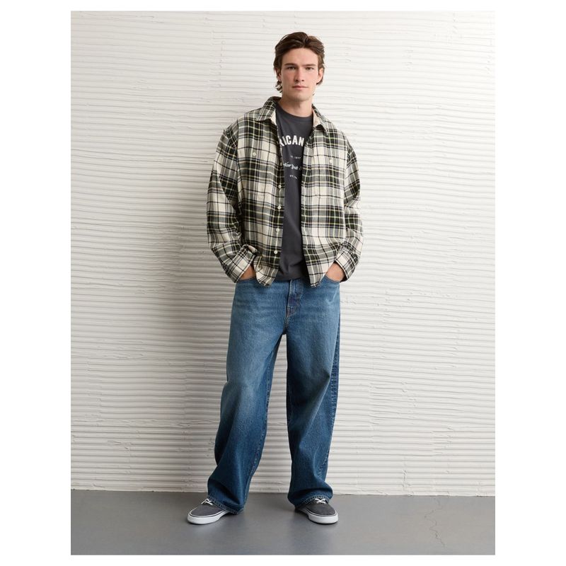 American Eagle Men Multi-Color Shirt (M)