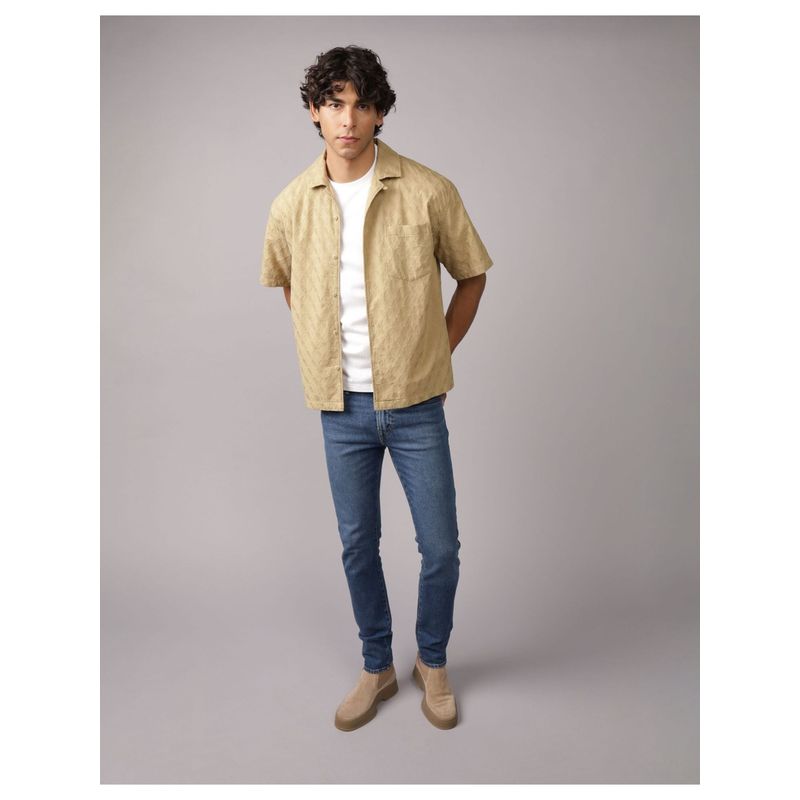 American Eagle Men Khaki Shirt (XS)