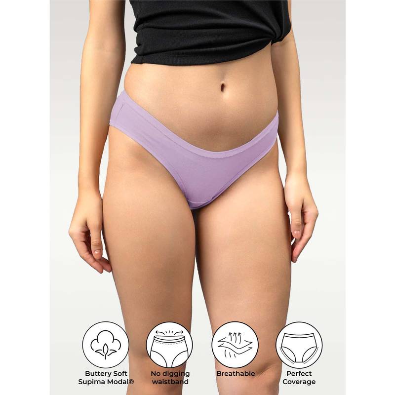 NeceSera Cuddle Lilac Supima Modal Full Coverage Bikini Nessies (2XL)