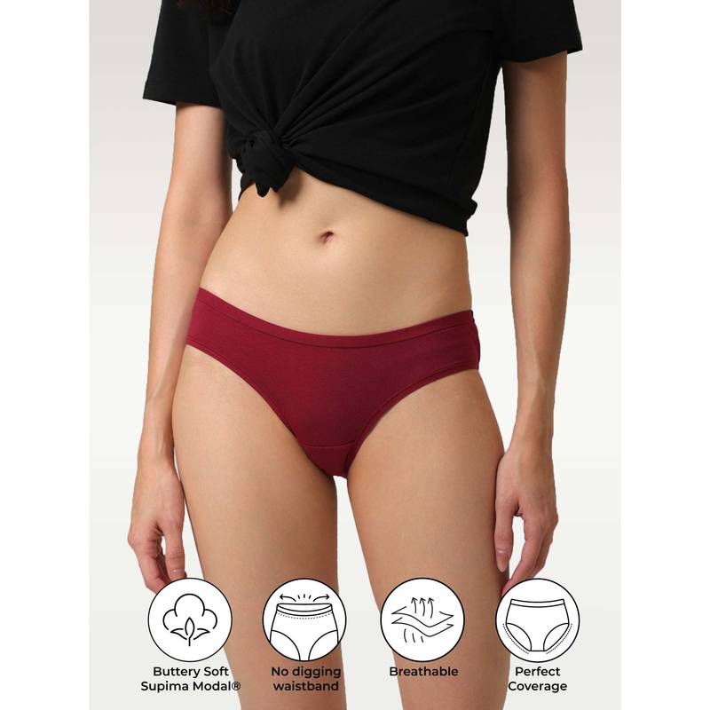 NeceSera Glow Rouge Supima Modal Full Coverage Bikini Nessies (2XL)