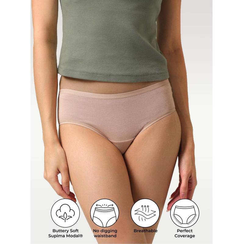 NeceSera Brief Soft Nude Supima Modal Nessies (Pack of 5) (S)