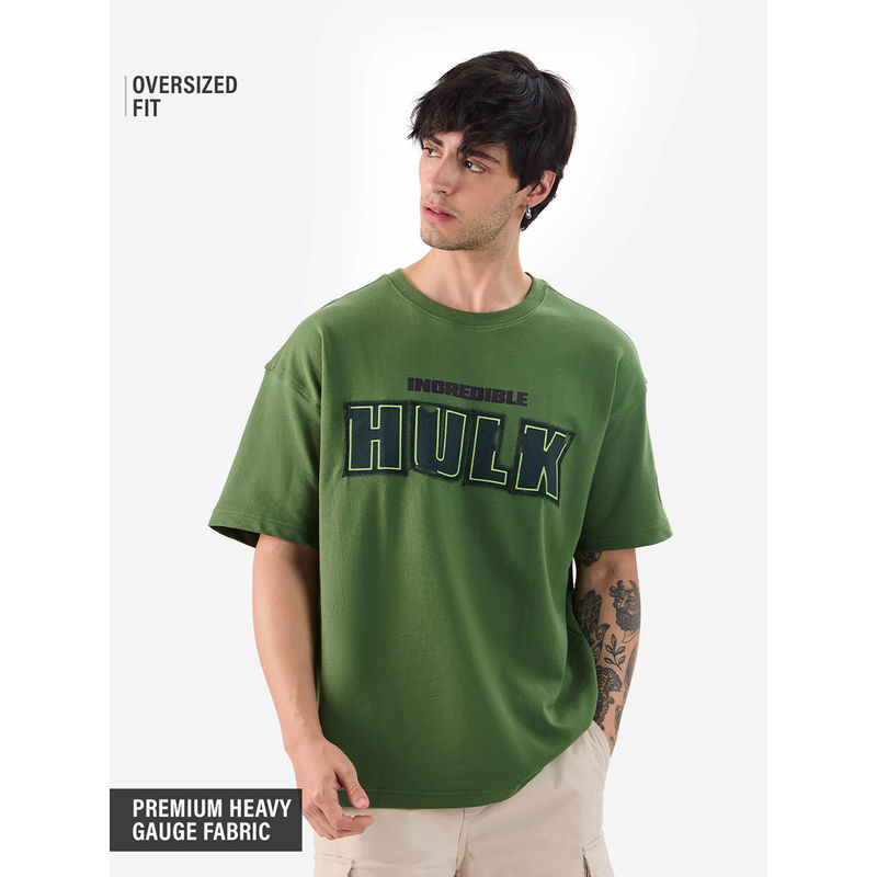 The Souled Store Official Hulk Gamma Fury Oversized T-Shirt (L)