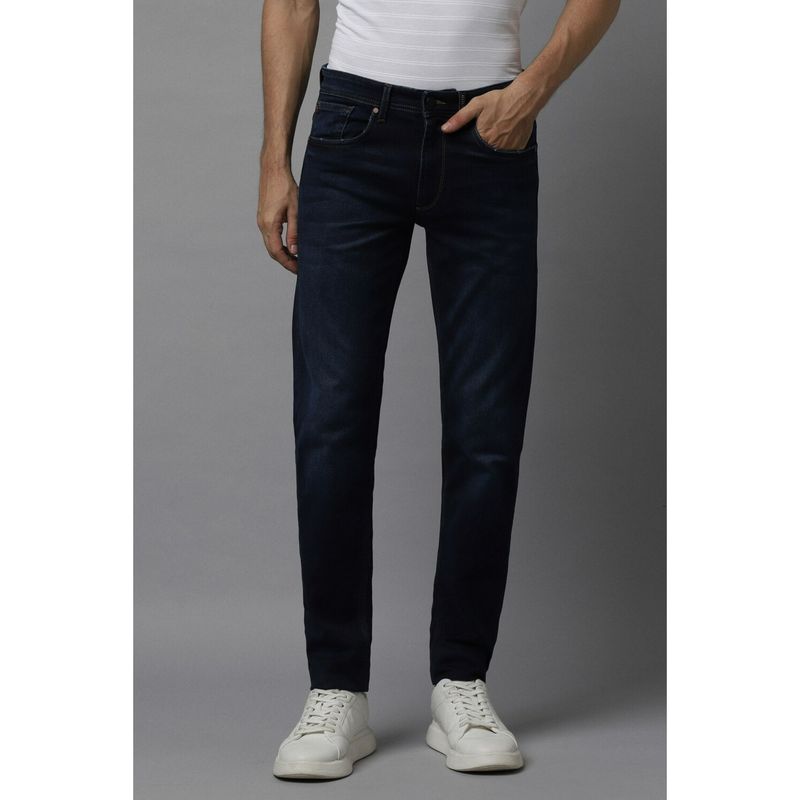 Allen Solly Men Navy Blue Skinny Fit Dark Wash Jeans (30)