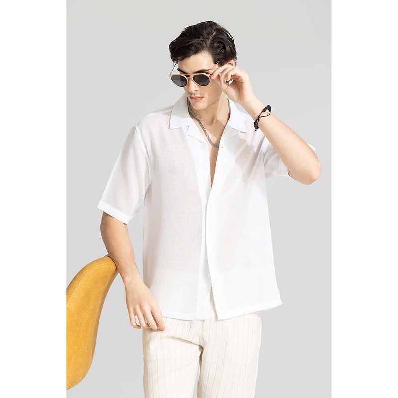 Snitch Sheer Mirage White Oversized Shirt (L)