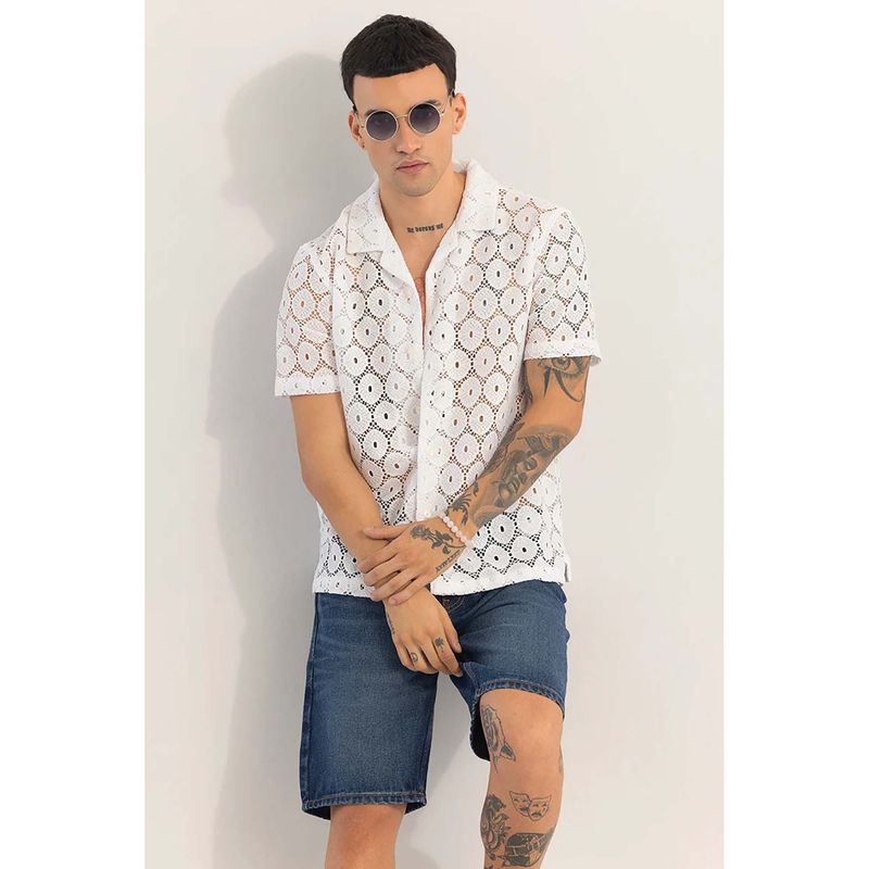 Snitch Giulietta White Crochet Shirt (M)